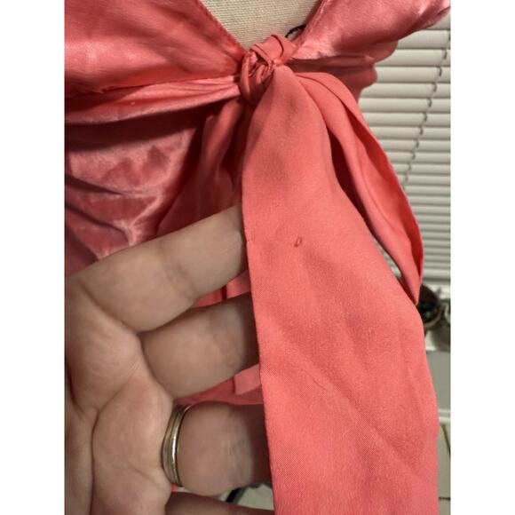 Vintage Y2K Silky Victoria’s Secret Tie Front Babydoll Cami Pink 2000’s Coquette - Picture 2 of 8